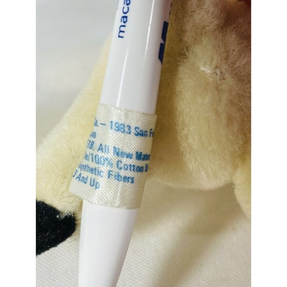 R Dakin Wool Pile Lamb 3.5” Mini Plush Ornament Sheep With Pink Bow Vintage - Picture 9 of 10